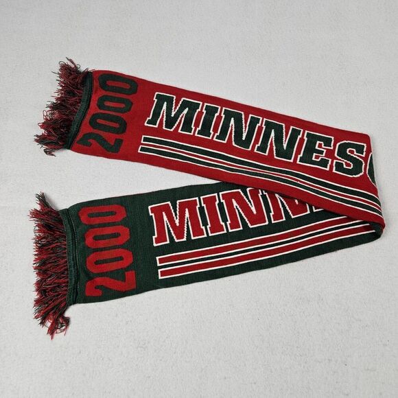 Minnesota Wild Year 2000 Scarf Maroon / Green Knit Hockey Fan Bergundy NHL - Picture 1 of 6
